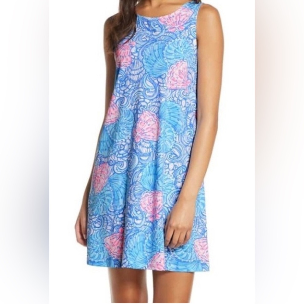 Lilly Pulitzer Kristen sleeveless Dress Size S Small “Blue Haven Raising Shell”